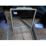 Rectangular bevel edged wall mirror in mottled cream frame