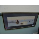 Pair of rectangular marinescape watercolours each of sailing boats and both in matching hogarth