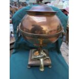 Most ornate copper and brass tea urn
