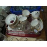 6 piece Royal Stafford bone china 'Roses to Remember' tea service (21 pieces - no pot),