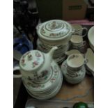 Cream ground Johnson Brothers limestone Indian Tree dinner and part tea service (approx.