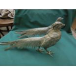 Pair of silver plated Pheasants