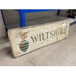 A 'Wiltshire' aluminium county road sign, 48 x 16".