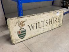 A 'Wiltshire' aluminium county road sign, 48 x 16".