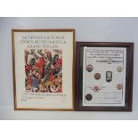 A framed and glazed poster, Coys, Silverstone Historic 1996, 25 1/4 x 33 1/4" and a framed and
