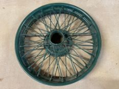 An Alvis Firebird wire wheel.