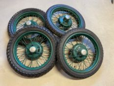 A set of four Austin 7 17" wire wheels.