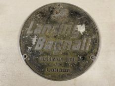 A Lancing Bagnall of Basingstoke and London circular plaque, 8 3/4" diameter.