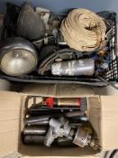 An autojumbler's lot of various parts including a pre-war aluminium water pump drive etc.