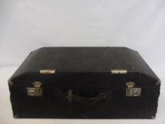 A sloping fronted and backed Brexton car trunk and a pair of new boxed car speakers.