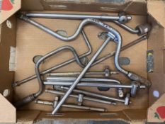 A box of T-bars, wrenches and sockets.