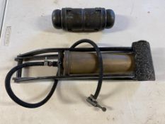 A Dunlop Standard foot pump, restored and a Lucas bulb holder.