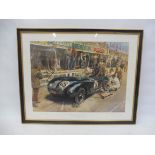 'Jaguar Pit Stop - Le Mans 1953' - a limited edition print by Terence Cuneo signed by 'Lofty',