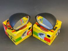 Two boxed Sebring racing mirrors.