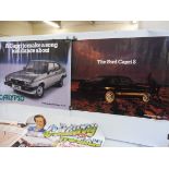 A quantity of advertising posters including Ford Capri.