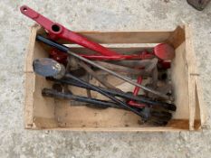 A box of brake pedals etc.