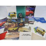 A small selection of sales brochures including 1990 Ferrari, MGB etc plus an extract from a