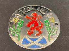 A Scotland chrome plated circular badge, 2 3/4" diameter.