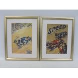 Speed and Other Stories for Boys - two framed book covers, front and back, both 11 x 14 1/4".