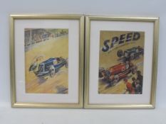 Speed and Other Stories for Boys - two framed book covers, front and back, both 11 x 14 1/4".