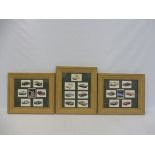 Three well framed groups of collectors' cards relating to Bentley, Jaguar and Ford.