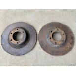 A pair of brake discs, believed 1950s AC Ace.