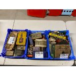 A crate of Austin 10 parts including brake shoes, clutch and crown wheel, also two crates of