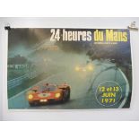 A Le Mans 24 hours June 1971 poster, 24 x 16 1/4".