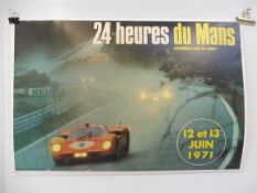 A Le Mans 24 hours June 1971 poster, 24 x 16 1/4".