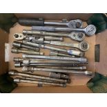 A box of ratchetts, extension bars etc.