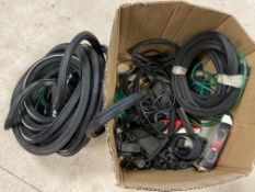 A box of mostly n.o.s. rubber door seals, rubber grommits etc, a box of lamps, sealed beam including