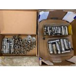 A quantity of Snap-On sockets, various 1/4 and 3/4" drive sockets, deep sockets, HF 3/4 drives etc.