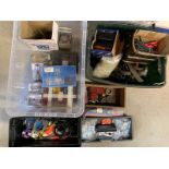 A quantity of electrical and other accessories, some new, including crimping eyes, etc.