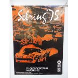 A Sebring 12 hours March 1975 poster, 22 x 30 1/4".