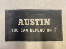 An original Austin garage showroom mat.