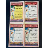 Four Brooklands Official Race cards, April 22nd 1935 and three from 1938.