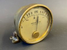 A good quality brass Tapley & Co. gradient meter, with dashboard mounting brackets.