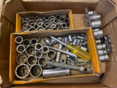 A quantity of Snap-On Whitworth sockets, 1/2" drive, assorted 3/8 AF sockets etc.