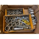 A quantity of Snap-On Whitworth sockets, 1/2" drive, assorted 3/8 AF sockets etc.