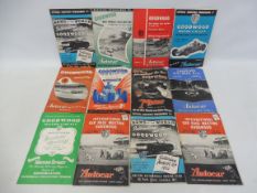12 Goodwood International race meeting programmes, 1951-1957.
