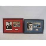 A framed and glazed signed photograph of James Hunt and a second of Jackie Stewart.
