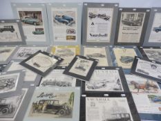 A large selection of period advertisements relating to various marques of car including pre-war