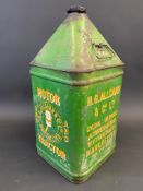 An H.G. Allcard & Co. Ltd. of Manchester Motor and Tractor oil five gallon pyramid can.