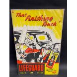 A Lifeguard liquid car polish pictorial showcard, 9 x 14 1/2.