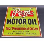 A PEM Motor Oil paper advertisement, 12 x 12".