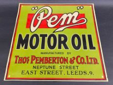 A PEM Motor Oil paper advertisement, 12 x 12".