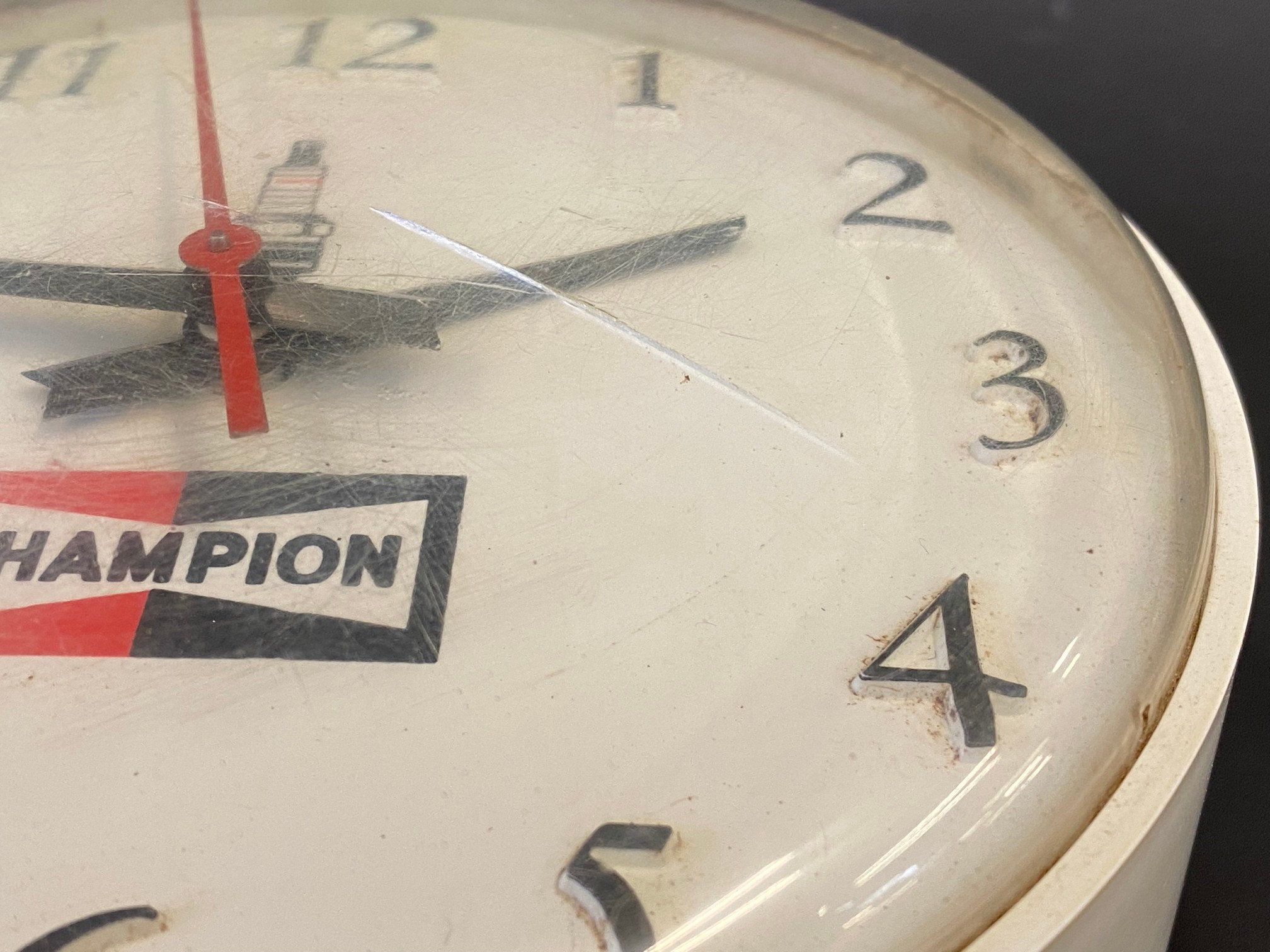 A Champion spark plugs circular dealership wall clock, 6 1/2" diameter. - Image 2 of 3