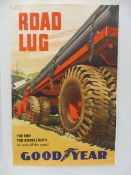 A Goodyear Double Duty Road Lug Tyres pictorial advertising poster, 27 1/4 x 47 1/2".