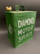 A Diamond Motor Spirit two gallon petrol can, with plain brass cap.