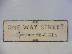 A road sign for 'One Way Street', 36 x 12".